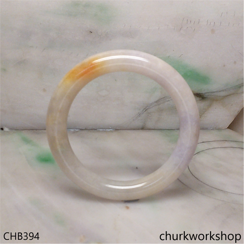 Lavender mix yellowish jade bangle