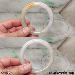 Lavender mix yellowish jade bangle