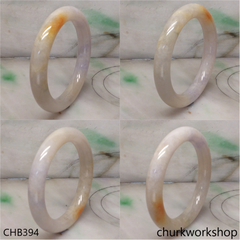 Lavender mix yellowish jade bangle