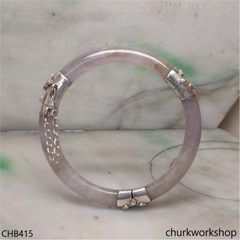 Lavender hinges jade bangle