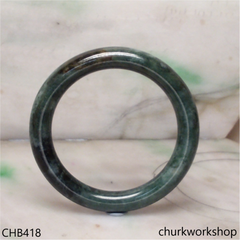 Dark bluish green jade bangle