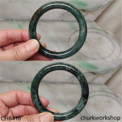 Dark bluish green jade bangle