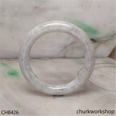 Pale green mix grayish lavender jade bangle