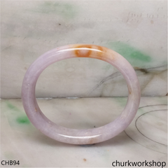 Pink lavender oval jade bangle