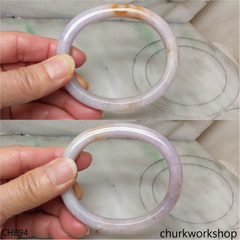 Pink lavender oval jade bangle