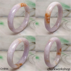 Pink lavender oval jade bangle