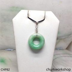 Light apple green round jade pendant