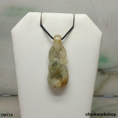 Jade snake pendant with bail connect