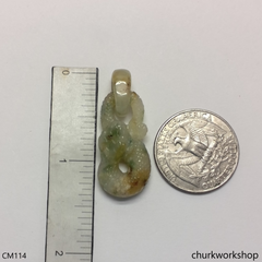 Jade snake pendant with bail connect