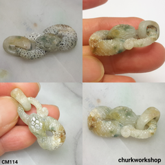 Jade snake pendant with bail connect