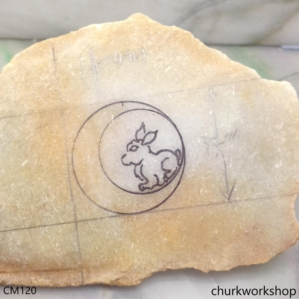 Custom carved yellow jade carved pendant