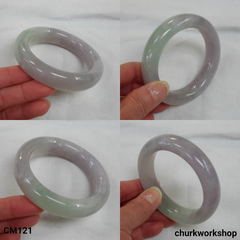 Custom cut lavender jade bangle