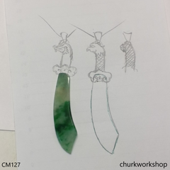 Dragon blade jade pendant