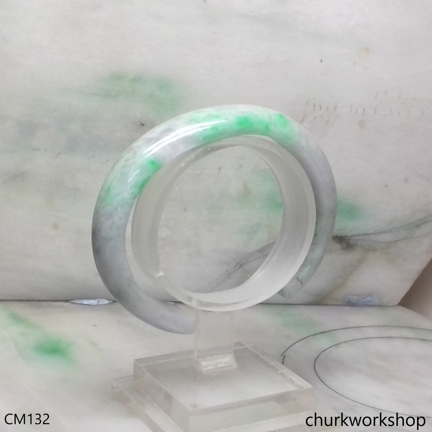 Custom cut jade cuff