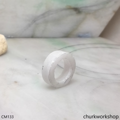 Reserved for Tuyen Custom cut white jade ring
