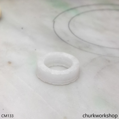 Reserved for Tuyen Custom cut white jade ring