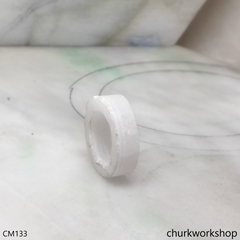 Reserved for Tuyen Custom cut white jade ring