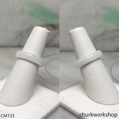 Reserved for Tuyen Custom cut white jade ring