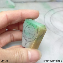 Reserved for Tuyen Custom cut tri-color jade ring