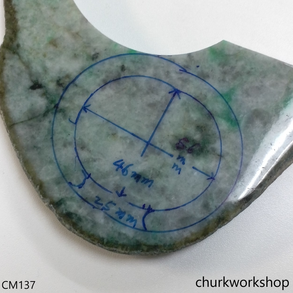 Custom cut jade cuff