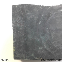 Custom cut black jade boot statue