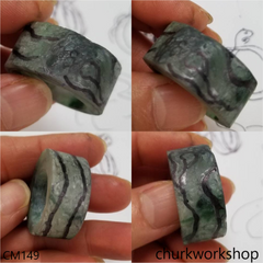 Custom green snake jade ring
