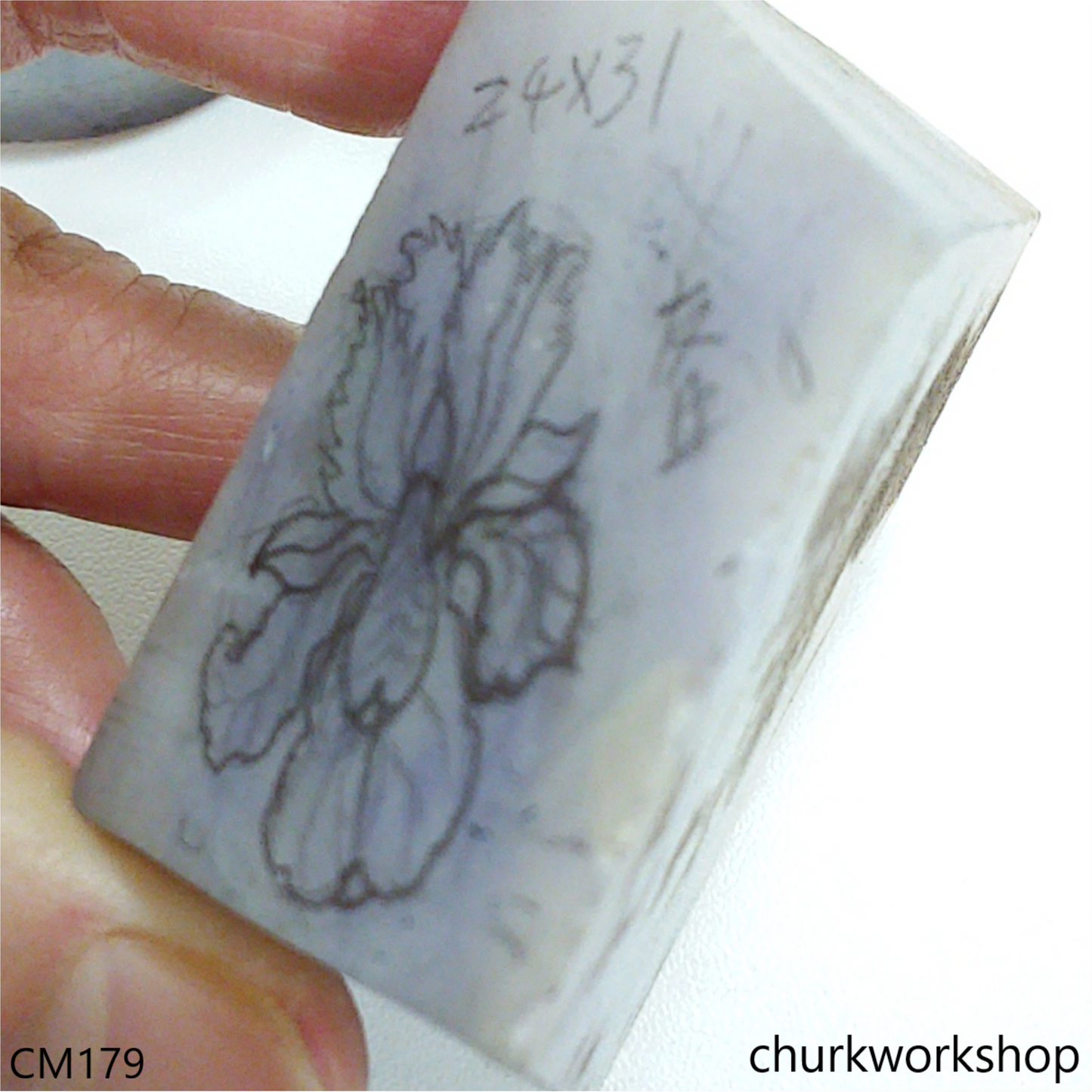 Custom made lavender jade iris pendant