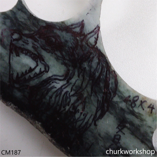 Custom cut Jade wolf