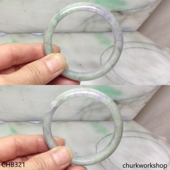 Bluish green mix lavender jade bangle