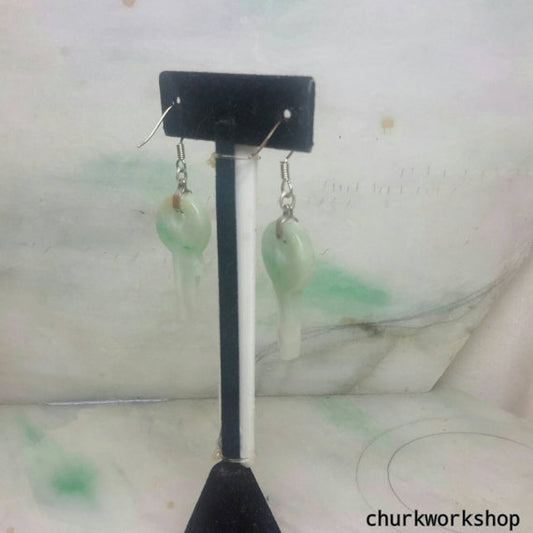 Jade key earrings