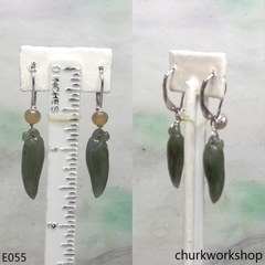 Dangling jade earrings