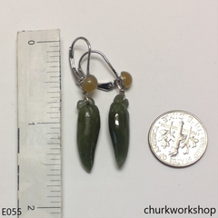 Dangling jade earrings