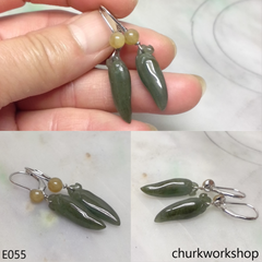 Dangling jade earrings