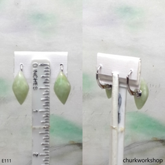 Light green color jade earrings lever back