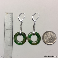 Dark green jade earrings