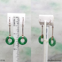 14K natural color jade earrings