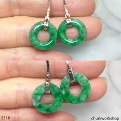 14K natural color jade earrings