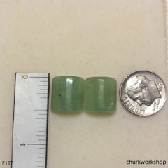 Half cylinder jade silver ear studs