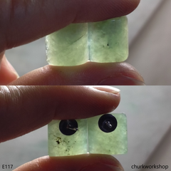 Half cylinder jade silver ear studs