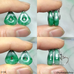 Green jade dangling earrings