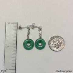 Green jade dangling earrings