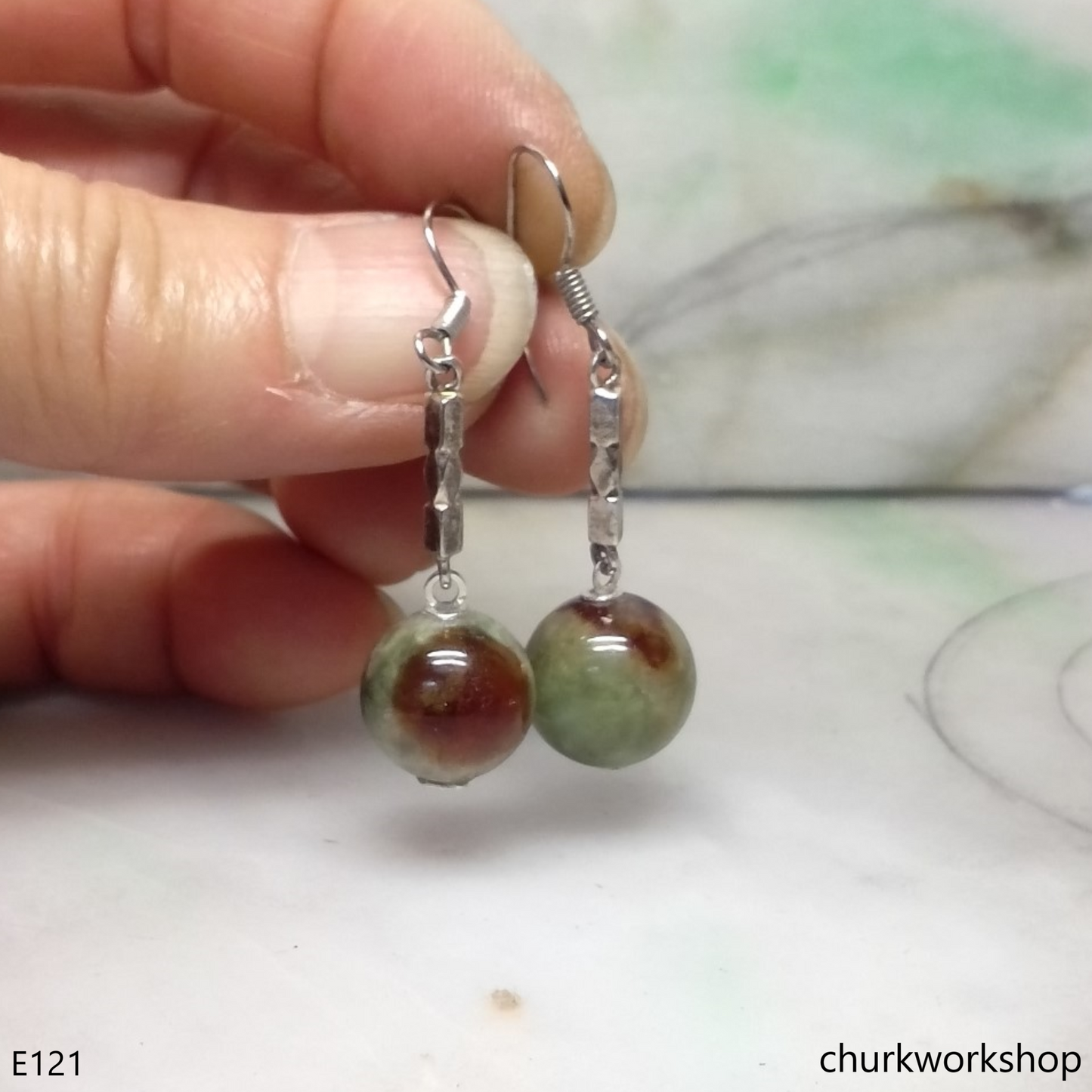 Multi-color beads earrings