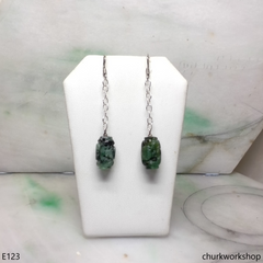 Craved barrel bead earrings