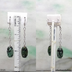 Craved barrel bead earrings