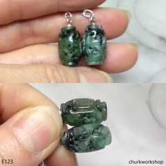 Craved barrel bead earrings