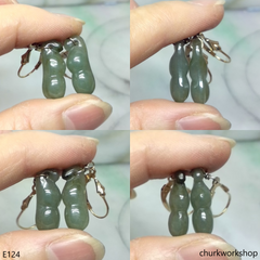 Dangling jade earrings set with 14k gold filled