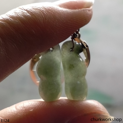 Dangling jade earrings set with 14k gold filled