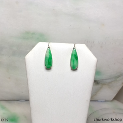 Apple green jade sterling silver ear studs
