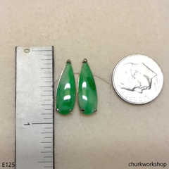 Apple green jade sterling silver ear studs