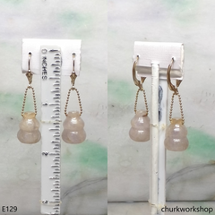 Pale lavender jade gourd 14k gold filled earring